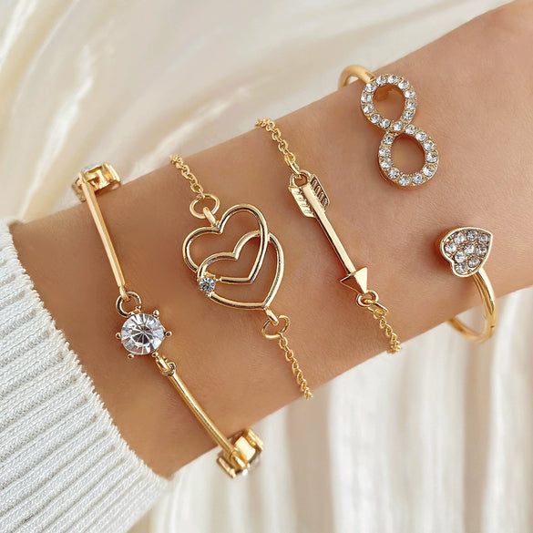 Wholesale Alloy Geometric Love Diamond Bracelet
