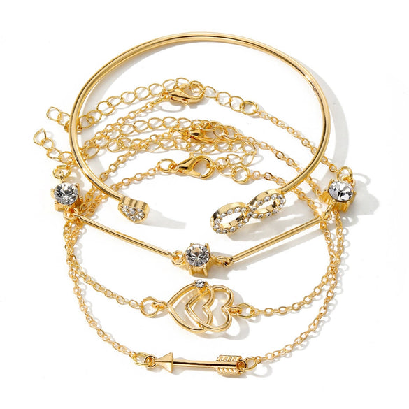 Wholesale Alloy Geometric Love Diamond Bracelet