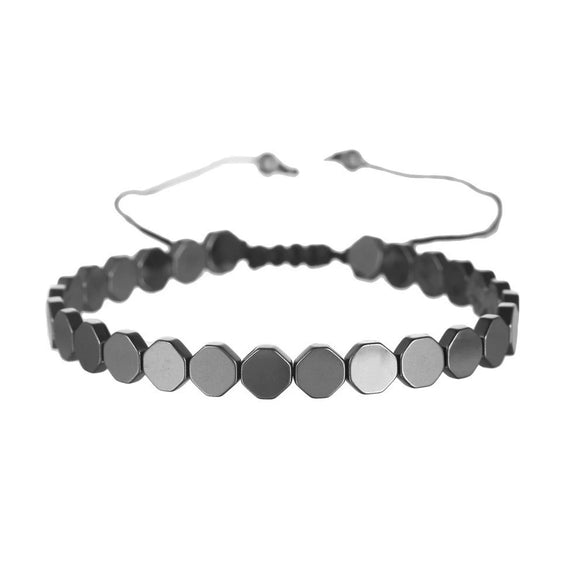 Wholesale Alloy Geometric Love Flat And Round Beads Hand Woven Adjustable Unisex Bracelet