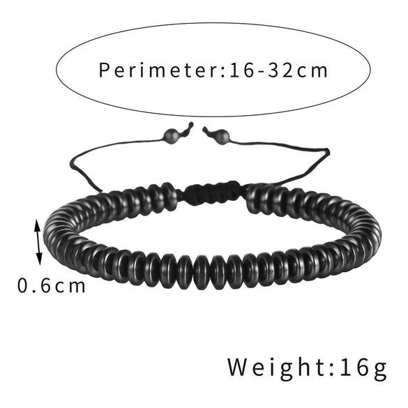 Wholesale Alloy Geometric Love Flat And Round Beads Hand Woven Adjustable Unisex Bracelet