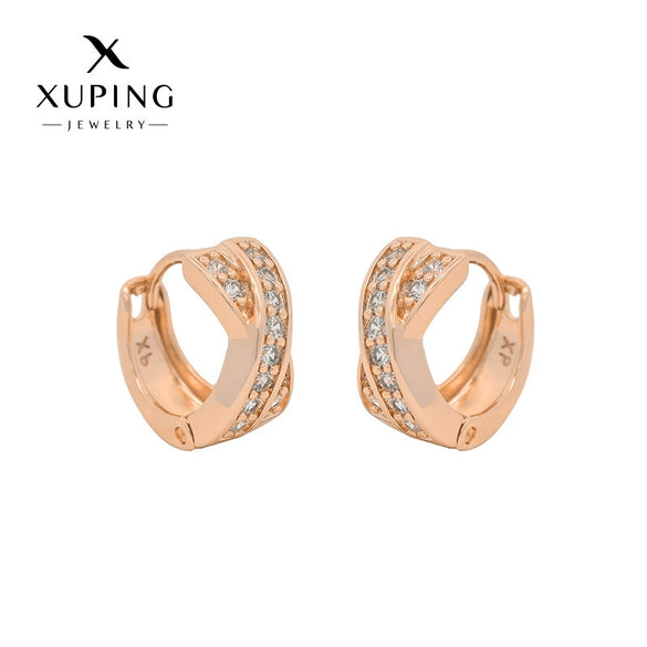 Wholesale Alloy Geometric Micro Inlaid Zircon Round Ear Buckle Electroplated Women's Earrings Jewelry