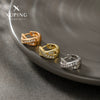 Wholesale Alloy Geometric Micro Inlaid Zircon Round Ear Buckle Electroplated Women's Earrings Jewelry