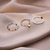 Wholesale Alloy Geometric Natural Style Stacked Joint Stretch Beaded Pearl Ring For Women