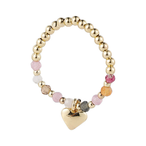 Wholesale Alloy Geometric Natural Style Stacked Joint Stretch Beaded Pearl Ring For Women