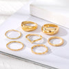 Wholesale Alloy Geometric Niche Twist Ring Set For Women Electroplated