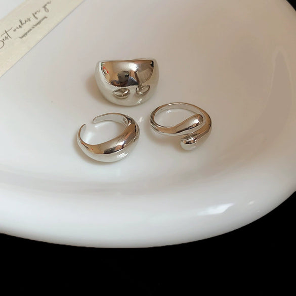 Wholesale Alloy Geometric Open Ring For Women Light Luxury Electroplated