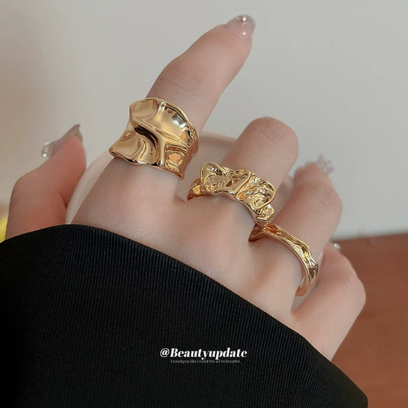 Wholesale Alloy Geometric Open Ring For Women Light Luxury Electroplated