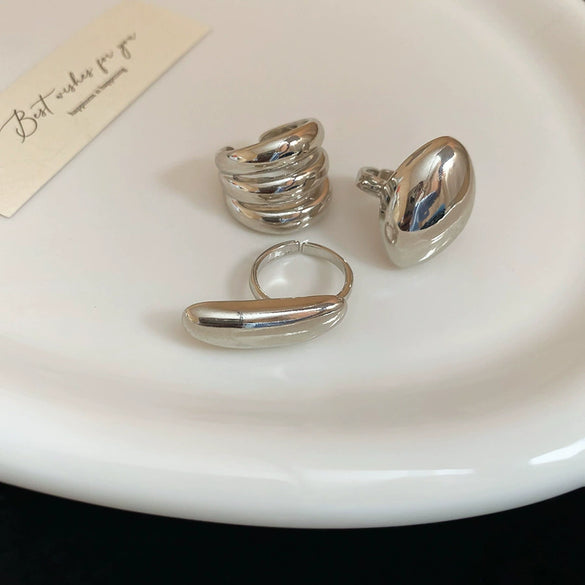 Wholesale Alloy Geometric Open Ring For Women Light Luxury Electroplated