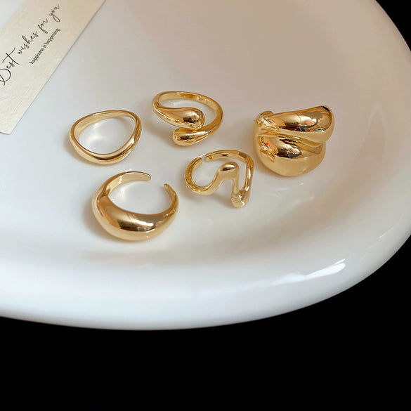 Wholesale Alloy Geometric Open Ring For Women Light Luxury Electroplated