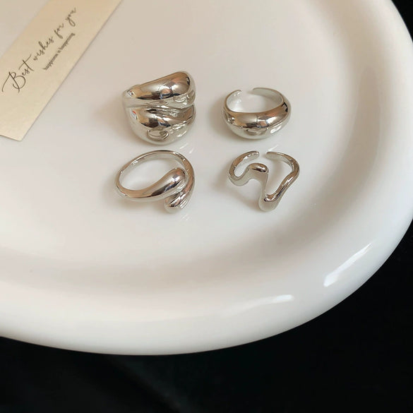 Wholesale Alloy Geometric Open Ring For Women Light Luxury Electroplated