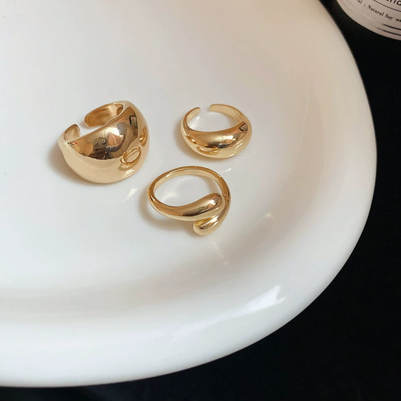 Wholesale Alloy Geometric Open Ring For Women Light Luxury Electroplated