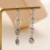 Wholesale Alloy Geometric Oval Spiral Hollow Pendant Earrings For Women Electroplated Retro Bohemian Style