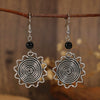 Wholesale Alloy Geometric Oval Spiral Hollow Pendant Earrings For Women Electroplated Retro Bohemian Style