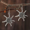 Wholesale Alloy Geometric Oval Spiral Hollow Pendant Earrings For Women Electroplated Retro Bohemian Style