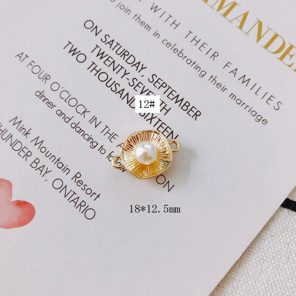 Wholesale Alloy Geometric Pearl Flower Shaped Diy Jewelry Accessories Earrings Bracelet Pendant With Electroplating