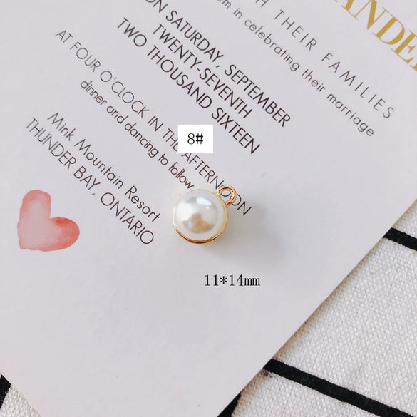 Wholesale Alloy Geometric Pearl Flower Shaped Diy Jewelry Accessories Earrings Bracelet Pendant With Electroplating