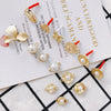 Wholesale Alloy Geometric Pearl Flower Shaped Diy Jewelry Accessories Earrings Bracelet Pendant With Electroplating