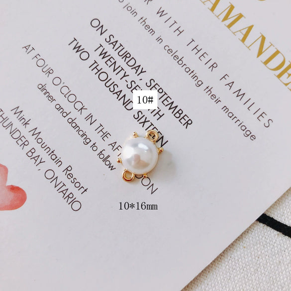 Wholesale Alloy Geometric Pearl Flower Shaped Diy Jewelry Accessories Earrings Bracelet Pendant With Electroplating