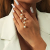 Wholesale Alloy Geometric Pearl Ring For Women With Environmental Protection Treatment