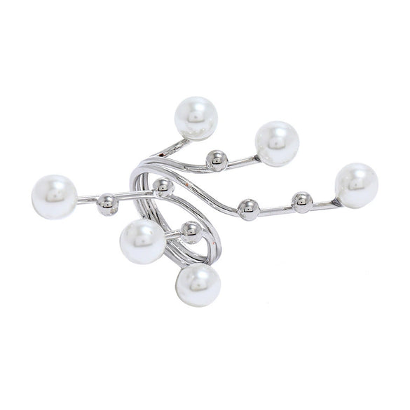 Wholesale Alloy Geometric Pearl Ring For Women With Environmental Protection Treatment