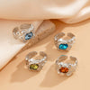 Wholesale Alloy Geometric Pleated Metal Gem Ring For Men With Electroplating Treatment