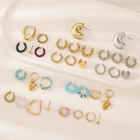Wholesale Alloy Geometric Punk Style Electroplated Ear Clip Earrings For Women