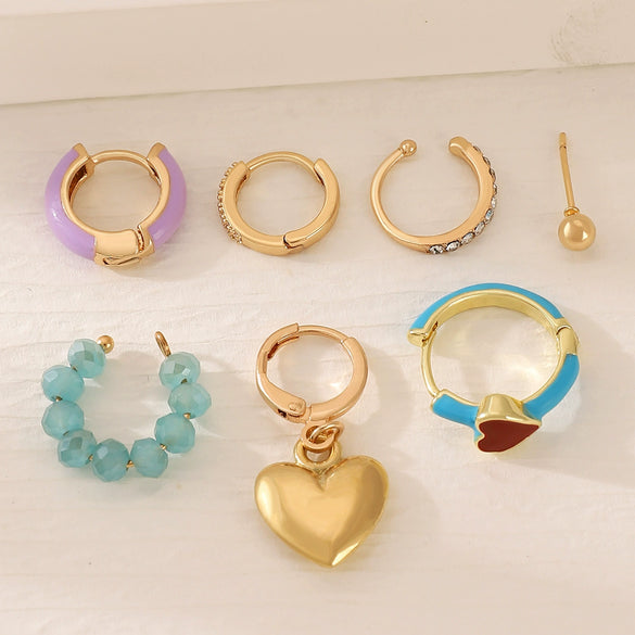 Wholesale Alloy Geometric Punk Style Electroplated Ear Clip Earrings For Women