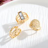 Wholesale Alloy Geometric Relief Portrait Retro Diamond Ring Unisex