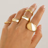 Wholesale Alloy Geometric Retro Electroplated Women's Ring Set With Irregular Smooth Opening Texture