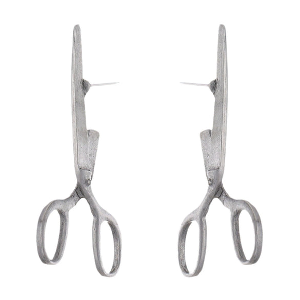 Wholesale Alloy Geometric Retro Scissors Stud Earrings For Women With Electroplating Stainless Steel Ear Needles