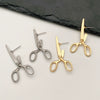 Wholesale Alloy Geometric Retro Scissors Stud Earrings For Women With Electroplating Stainless Steel Ear Needles