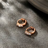 Wholesale Alloy Geometric Rose Gold Electroplated Women's Earrings With Microinlaid Zircon