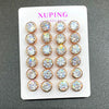 Wholesale Alloy Geometric Round Fivepointed Star Inlaid Zircon Stud Earrings For Women Electroplated Simple Style