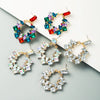 Wholesale Alloy Geometric Shape Inset Rhinestone Earrings With Diamond Design