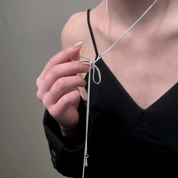 Wholesale Alloy Geometric Snake Bone Chain Sweater Necklace With Electroplating