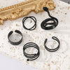 Wholesale Alloy Geometric Snake Cross Spiral Joint Ring Set Creative Retro Electroplated Unisex