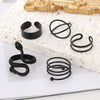 Wholesale Alloy Geometric Snake Cross Spiral Joint Ring Set Creative Retro Electroplated Unisex