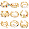 Wholesale Alloy Geometric Spiral Twist Metal Bracelet With Rhinestones And Electroplating For Women