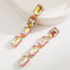 Wholesale Alloy Geometric Square Cshaped Long Earrings Set With Diamonds For Women