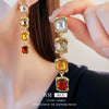 Wholesale Alloy Geometric Square Metal Stud Earrings With Silver Needle Diamondembedded Electroplating For Women