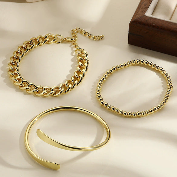 Wholesale Alloy Geometric Style Electroplated Multilayer Women's Bracelet