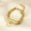 Wholesale Alloy Geometric Style Electroplated Multilayer Women's Bracelet