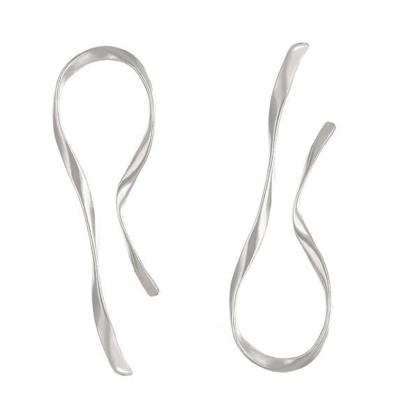 Wholesale Alloy Geometric Twisted Asymmetric Lineshaped Retro Earrings For Women With Electroplating