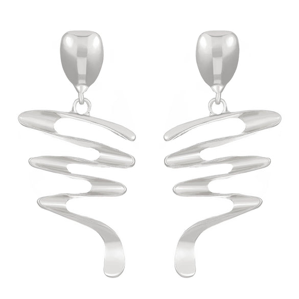 Wholesale Alloy Geometric Twisted Asymmetric Lineshaped Retro Earrings For Women With Electroplating