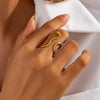 Wholesale Alloy Geometric U Shape Electroplated Ring For Women