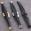 Wholesale Alloy Geometric Woven Leather Rope Bracelets For Men And Unisex With Electroplating