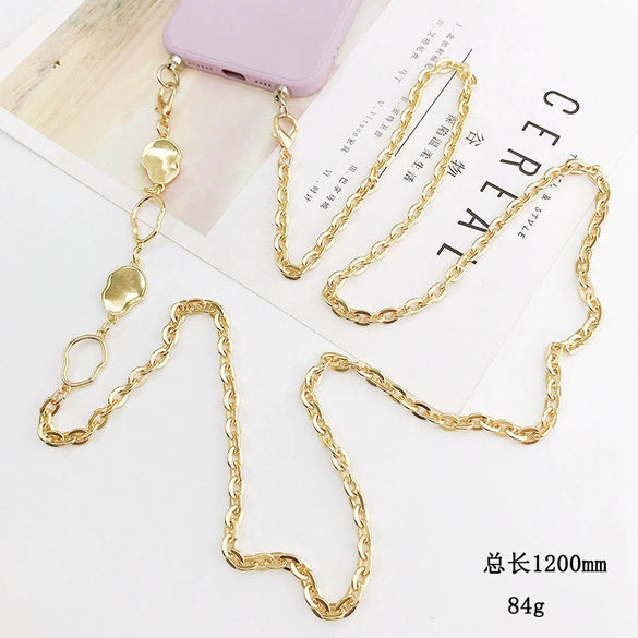 Wholesale Alloy Glossy Specialshaped Chain Electroplated Jewelry Accessories Mobile Phone Case Pendant Antifall Lanyard For Women