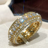 Wholesale Alloy Gold Full Diamond Round Geometric Unisex Ring Jewelry