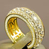 Wholesale Alloy Gold Full Diamond Round Geometric Unisex Ring Jewelry