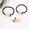 Wholesale Alloy Gold Inlaid Natural Flower Style Women's Hair Accessories Hair Band Hair Clip Side Clip With Pear Flower Design